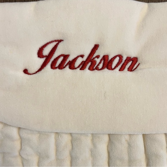 Pottery Barn Channel Quilted Velvet Stocking | Ivory | Medium - Picture 2 of 6